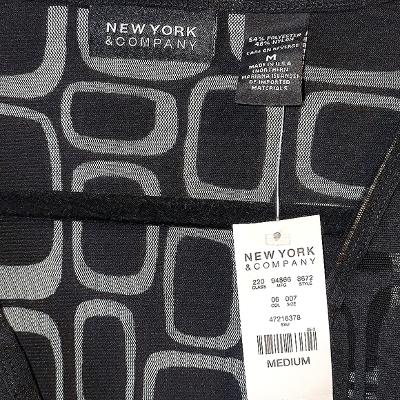 NWT! Black faux wrap sheer top NY & CO  New York and Company - Picture 4 of 5